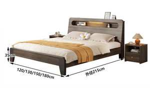 Cama nórdica de madera maciza de 1,8 m, cama doble grande para <span class=keywords><strong>matrimonio</strong></span>, <span class=keywords><strong>dormitorio</strong></span> moderno y sencillo, estilo japonés - Product Image 3