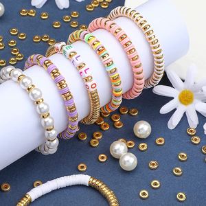 Perline piatte lucide sfuse per bracciali e collane fai da te, accessori artigianali con perline rotonde, distanziatori, disponibili all'ingrosso - Product Image 4