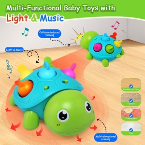 Juguete de Tortuga Eléctrica para <span class=keywords><strong>Bebés</strong></span>, para el Tiempo Boca Abajo, Desarrollo Educativo Temprano, Guía de Aprendizaje para Gatear, Tortuga con Luz y Música - Product Image 3