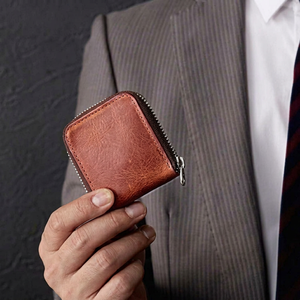 Mini Real Leather Zippered Coin <b>Purse</b>-Customizable <b>Small</b> Coin Case - Product Image 1
