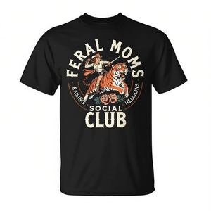 Camiseta Feral Moms Social Club, camiseta moderna para mamá, camiseta para mamá - Product Image 2