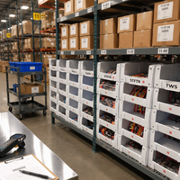 Bac de stockage Correx à ouverture frontale pour entrepôt, en plastique ondulé, empilable, bac de picking pour le stockage de vêtements