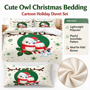 ChamXue Bettbezug-<span class=keywords><strong>Set</strong></span> 3-teilig Weihnachten Polyester Atmungsaktiv Langlebiges Bettwäsche-<span class=keywords><strong>Set</strong></span> Festliche Bettdecke Schlafzimmer Gästezimmer Weihnachten - Product Image 2