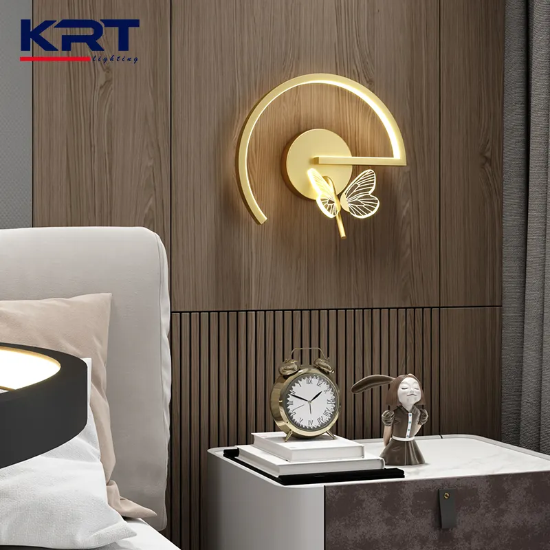 KRT-Lámpara LED de pared para interior de Hotel, decoración montada en dormitorio, Simple, ajustable, moderna