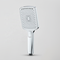 Douche à main moderne 4 modes, légère, durable, avec panneau carré-rond chromé, installation facile pour salle de bain