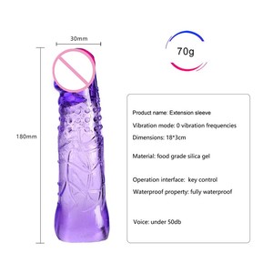 Wiederverwendbare Silikon-Penisverlängerungshülle Männer-Sexspielzeug zur Penisvergrößerung Penisvergrößerer Penis-Kondom - Product Image 6