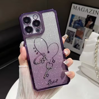 Nouvelle mode de luxe diamants décoration électrolytique boîtier de téléphone étui plus léger pour iphone 13 14 15 16 pro max couverture de téléphone portable
