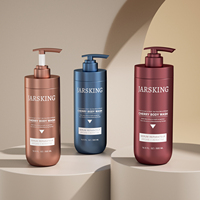 Bouteille de 500 ml en PET à double paroi, personnalisée, ronde, en plastique rose, pour gel douche, lotion, pompe à shampooing, emballage