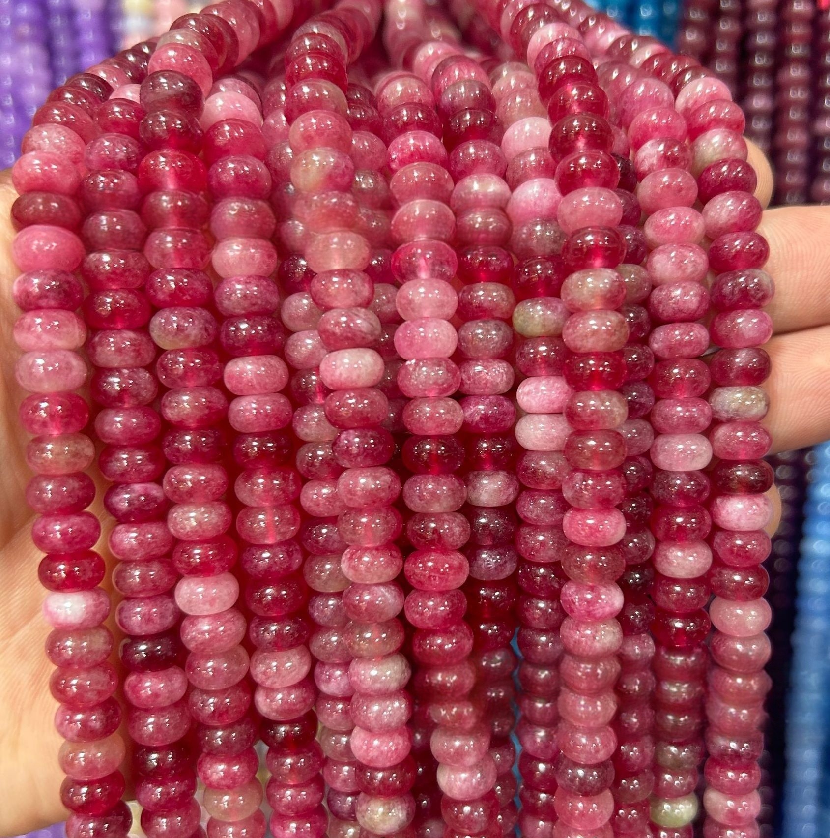 Hot Selling Natural Crystal Loose Stone Beads 5*8mm Gemstones Handmade Beads Mix Colour Polish Style for Jewelry Making