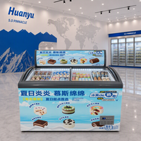 Ice Cream Scooping Fan Cooling Freezer Dipping Showcase Cabinet Display Refrigerator with Direct Cooling for Commercial Use