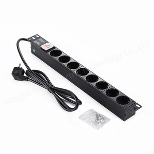 1U 19inch on off <strong>Switch</strong> German Schuko <strong>Euro</strong> 8 Way Cabinet Aluminium PDU Power Distribution Unit Socket for Data Center - Product Image 4