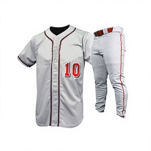 Conjunto de Uniforme de Béisbol Personalizado con Franjas Sublimadas, Jersey y Pantalones Transpirables de Malla 100% Poliéster que Absorben la Humedad para Equipo - Product Image 3