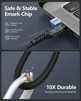 Cable USB C 3.2 Gen2 20Gbps 4K 60Hz, Cable Tipo-C de Función Completa, Personalizado de Fábrica, Trenzado, 1m 2m 3m, Carga Rápida 240W, Cable C a C