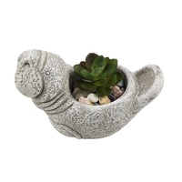 Pot à Bonsaï en Ciment en Forme d'Animal, Durable, Fait Main, Écologique, Décoration de Jardin avec Trou de Drainage