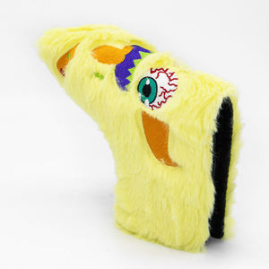 Dernier design, housse de putter de golf en peluche jaune avec logo brodé personnalisé, motif monstres - Product Image 2