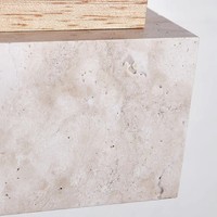 Wabi Sabi Moderne Nordique Pendentif Lumière Lampe Grand E27 Lustre Naturel Jaune Travertin Pierre Fer Chambre Escaliers Loft Suspendu
