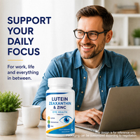 Tablet Kesehatan Mata Lutein Zeaxanthin Zinc, Suplemen Pendukung Penglihatan, Vitamin C E, Kesehatan Makanan, Label Pribadi OEM