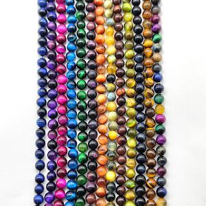 Cuentas de Piedra Natural de Alta Calidad de 8 mm, Piedras Sueltas de Ojo de Tigre de 6, 8 y 10 mm, Meteorito Checo, Piedra Preciosa - Product Image 6