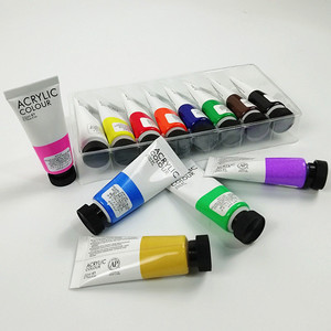 Ensemble de peintures acryliques peintes, 8 couleurs, <span class=keywords><strong>tube</strong></span> de 22ml, livraison gratuite - Product Image 2