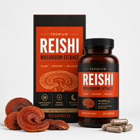 100% Fruitvruchtende Reishi Paddenstoel Extract 14.000mg Equivalent met Beta-Glucanen 120 Capsules Vegan Wellness Supplement OEM