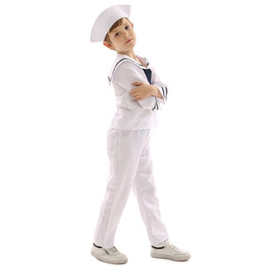 सफेद नाविक बच्चे वर्दी लड़के पोशाक बच्चों की भूमिका कोस्प्ले पोशाक पोशाक - Product Image 2