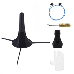 Venta al por mayor 5 piezas kit de cuidado de limpieza de trompeta con soporte de trompeta válvula cepillo serpiente cepillo trompeta Mute un par de guantes - Product Image 1