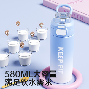 Keep Fit Insulated Water Bottle 500Ml Dual Drink Sport Portable Straw Cup For Kids And Adults - Product Image 4