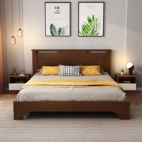 Ensemble de chambre à coucher moderne de luxe pour hôtel et appartement, avec lits double, queen et king size, tiroirs de rangement, cadres de lit en bois MDF et tête de lit lumineuse