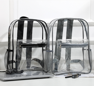 Mochila transparente con logotipo personalizado para niños y niñas mochilas transparentes de PVC con 2 bolsillos frontales para el trabajo universitario - Product Image 3