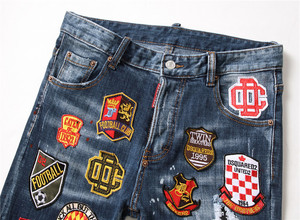 NOVEDAD DE VERANO 2022, pantalones vaqueros para hombre, pantalones vaqueros de talla grande para hombre, vaqueros de calidad con parches bordados - Product Image 6