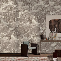 Papier peint mural rétro imperméable à l'eau, feuilles brunes, arbres, papier peint mural pour la décoration murale de la maison