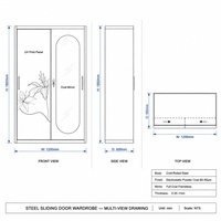 Armoire en acier robuste, placard métallique pour chambre à coucher, rangement de vêtements, portes coulissantes, vente en gros directe d'usine