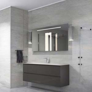 Modern Elegant Luxury YAMAN More 5-Year Warranty Square Wall Mount Bathroom <b>Vanity</b> Stone Basin Water-Resistant LED <b>Mirror</b> - Product Image 3