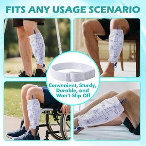 White Anti-Slip <strong>Catheter</strong> Leg Bag Strap 40cm <strong>Silicone</strong> Elasticity Grip Adjustable Hook-and-Loop Thigh Placement Extended Fit - Product Image 6