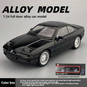 Coche de juguete de metal fundido a presión, modelo clásico BMW 850 <span class=keywords><strong>CSI</strong></span> a escala 1:24, con sonido y luz, de retroceso, coleccionable, decorativo - Product Image 6