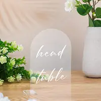 Clear Arch Acrylic Sign Wedding Table Numbers with Stand Blank Arched Round Top Acrylic Table Numbers Holders