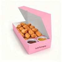 Churros personnalisés d'usine à emporter frites crêpes poulet popcorn support boîte d'emballage en papier avec insert de trempage Logo