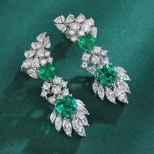 14k White <b>Gold</b> Lab Grown Diamond <b>Gold</b> Plated Classic Wedding Party Stud <b>Earrings</b> for Women - Product Image 3