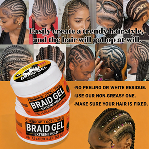 <span class=keywords><strong>Gel</strong></span> per Trecce Private Label Extra Forte Senza Alcool, Cera Modellante per Trecce per Donne e Uomini di Colore - Product Image 3