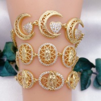 JML Nouveau bracelet tendance Vierge Marie plaqué or 14 carats usage quotidien religieux exquis Oro Laminado De Pulsera vente en gros fabriqué principalement