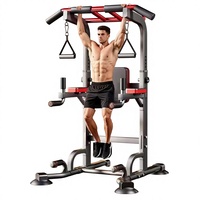 Équipement de gym multifonctionnel pour la maison : Tour de musculation portable et station de dips avec barre de traction réglable en acier