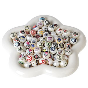 Perles rondes en acrylique mat blanc de 16 mm et 20 mm avec logo d'équipe sportive imprimé, en vrac, pour la fabrication de cordons de téléphone DIY et fournitures d'artisanat pour stylos - Product Image 5