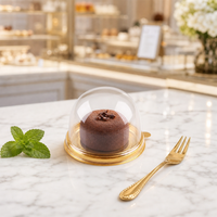 Nouvelle conception de boîte à jaune d'œuf ronde en plastique PET de qualité alimentaire avec couvercle en dôme pour l'emballage de gâteaux, mini boîtes à dôme jetables