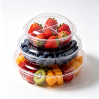 Emballage en blister personnalisé pour salade de fruits frais, plateau thermoformé pour baies avec compartiment à sauce, plastique de qualité alimentaire, personnalisable