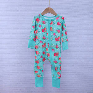 Romper Bayi Custom Pabrik, Jumpsuit Bambu Bermotif, Piyama Lengan Panjang dengan Resleting, ODM Pakaian Bayi & Balita Lucu Unisex - Product Image 3