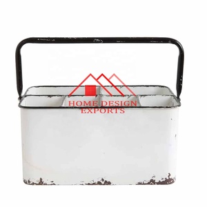 2 Hot Selling Decorative Galvanized Metal <b>Caddy</b> With 3 Different Compartments Rustic Finished <b>Kitchen</b> Utility Holder - Product Image 6