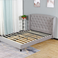 Meubles de chambre à coucher haut de gamme, lit king size, cadre de lit en velours italien, ensemble de lit capitonné, lits doubles modernes de luxe