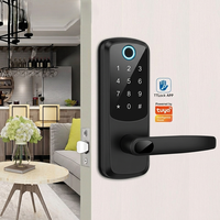 Hot Sale Smart Door Lock with Tuya APP Digital Fingerprint Keyless DeadBolt Ttlock Smart Handle Lock with Single Latch Mortise