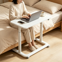 Bureau d'ordinateur mobile réglable en hauteur, table d'appoint pour lit, bureau d'étude roulant, poste de travail à domicile