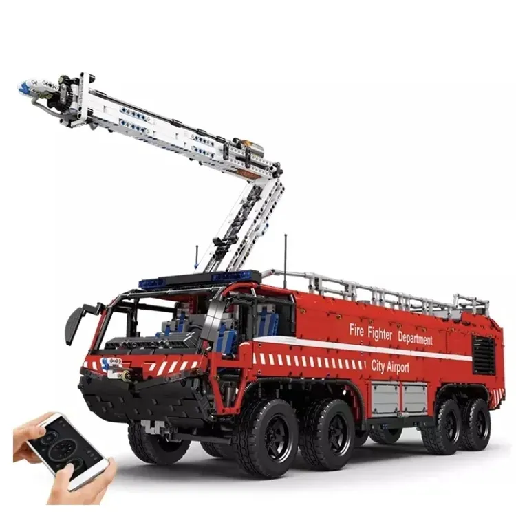 Mold King 19004 Technisches Spielzeug für Kinder MOC-4446 Flughafen Crash Tender Truck Engineering Projekt Kits Jungen Geschenke Bausteine